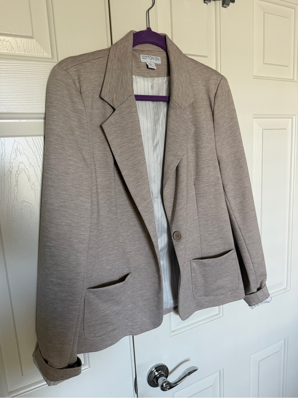 Cotton On Women's Taupe Blazer Jacket - Neutral Light Brown